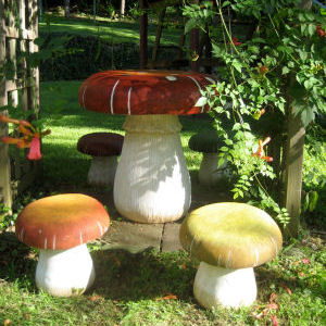 Toadstool Table and Toadstools
